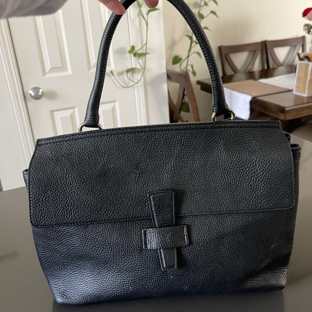 Gianni Notaro Black Leather Handbag made in Italy with one handle